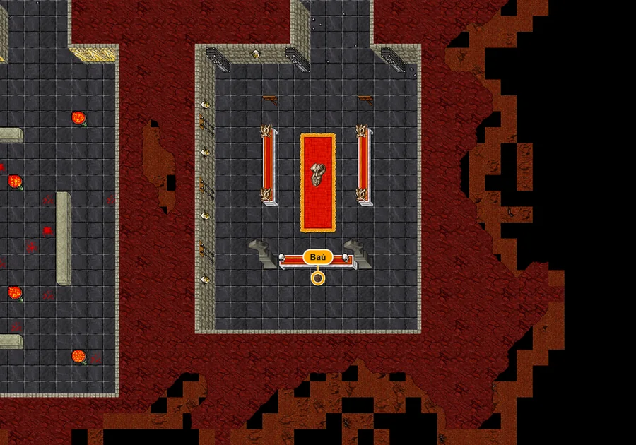 Mapa da dungeon Hero com o baú marcado