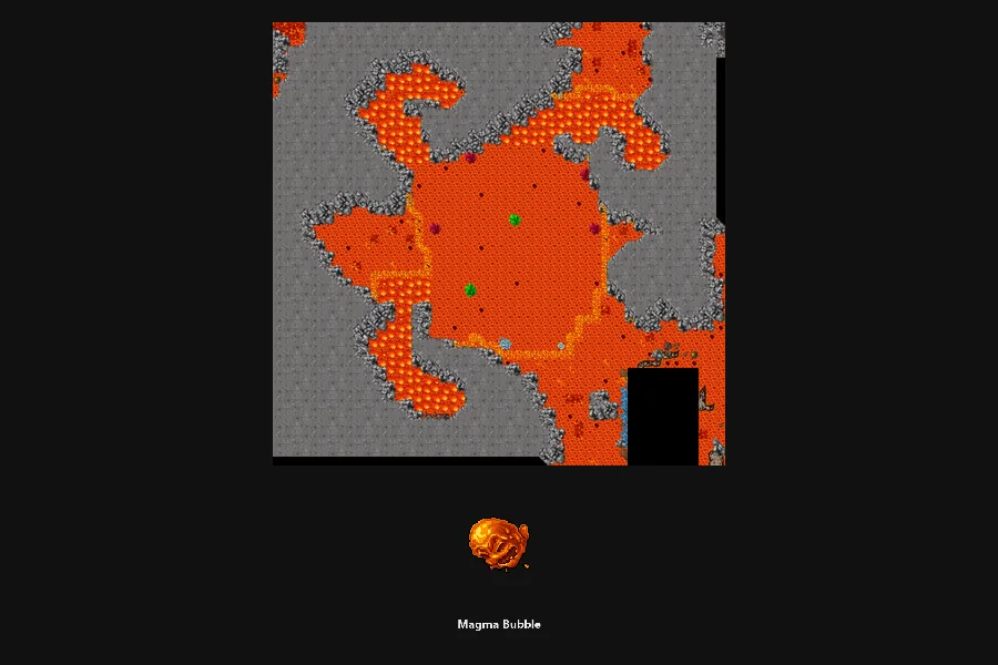 Arena e bosses do salão Magma Bubble