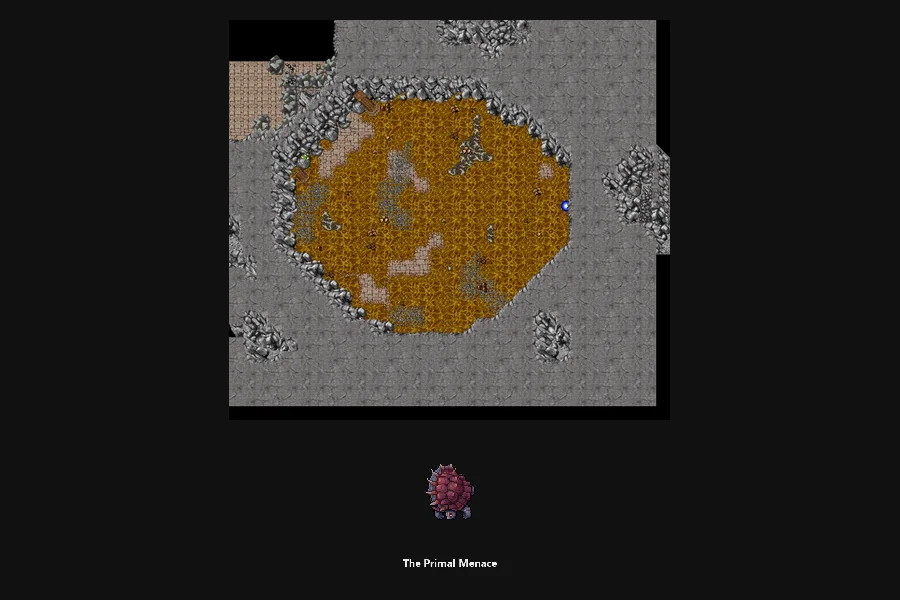 Arena e bosses do salão The Primal Menace