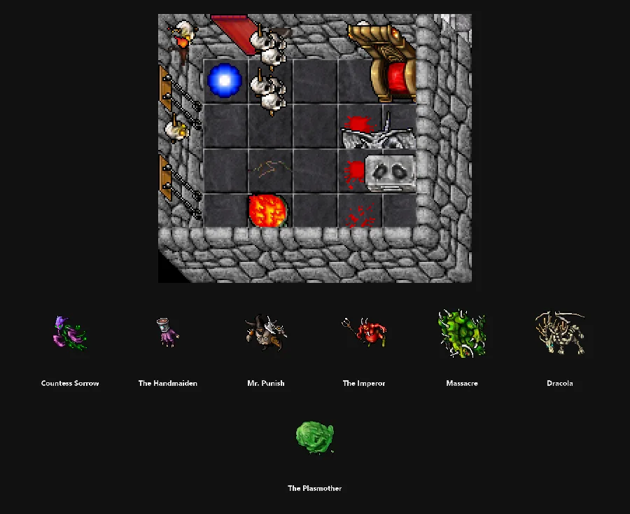 Arena e bosses do salão Pits of Inferno