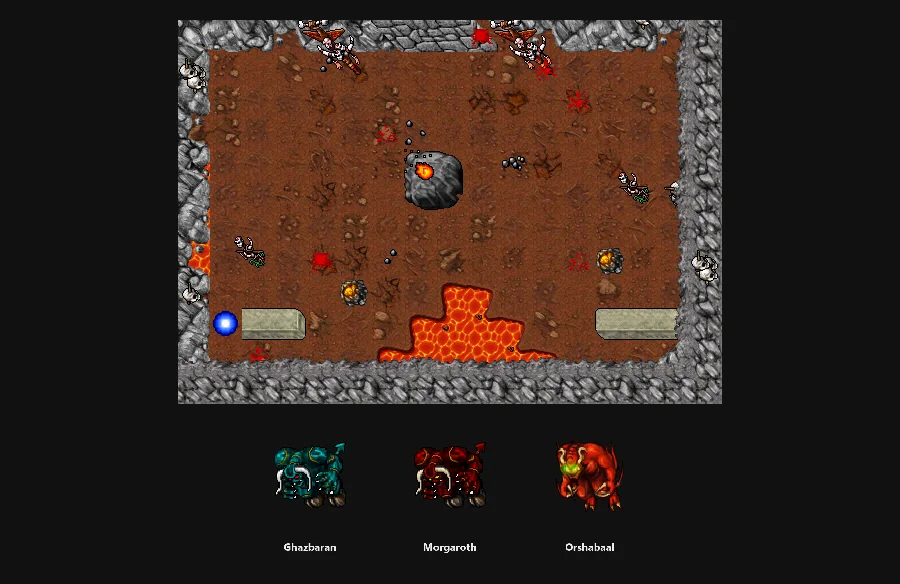Arena e bosses do salão Triangle of Terror